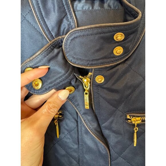 Pendleton Vest Women Small Navy Blue Quilted Full Zip‎ Outdoor Outerwear Preppy - Picture 8 of 12